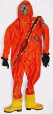TRELLCHEM HELLROTER GANZKÖRPER CHEMIKALIENANZUG GRÖSSE-L TYP-1B MFG: 2010...