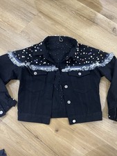 Damen Denim Jeans Jacke Mantel