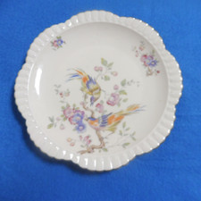 ?Porzellanteller Schwarzenhammer?Dekor Vögel + Floral gewellte Goldrandkante
