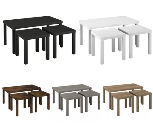 Tlg holz couchtisch set - 3-tlg.,