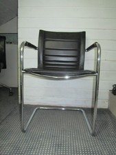 art collection Freischwinger Sessel Dialog Leder schwarz gebraucht mit bezog.AL.