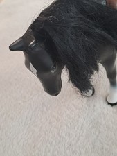 LEGO Scala Pferd Rappe Schwarz mit Sattel und Pokal Spielzeug 