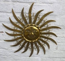 Perfekte, traumschöne Wanddekoration, Sonne, Eisen, golden patiniert, 47 cm