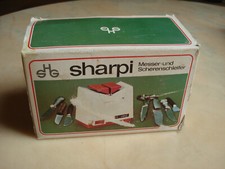 Elektrischer Messer und Scherenschleifer von SHG weiß-orange 70er vintage