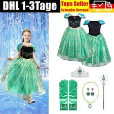 Anna Elsa Mädchen Prinzessin Kleid Kostüm Cosplay Party Outfit Kind Weihnachten.