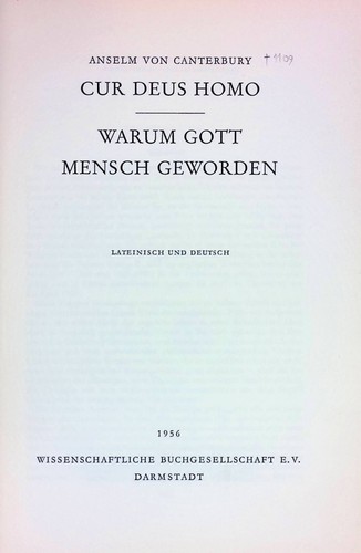 Cur deus homo warum - cur, homo.