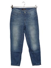 CAMBIO Piper short Damen Jeans Tapered Fit Blau Gestreift Gr. 36/S