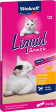 Vitakraft Liquid Snack Katze – Cremiger Katzensnack Huhn & Taurin 6x15g