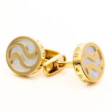 Bulgari Manschettenknöpfe 750/18K Gelbgold Perlmutt Fullset