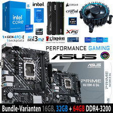 Intel i5 14400F ASUS Prime H610M-K D4 mit 16, 32 oder 64GB DDR4-3200 PC-Bundle