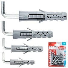 Schraubhaken Winkelhaken mit Dübel Nylon Hakendübel Blisterverpackung "PX"