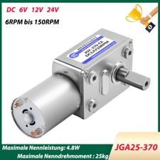 JGY370 Schneckengetriebe Motor DC 6V 12V 24V Hohe Drehmomente Umkehrbar Motor