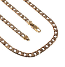 Herren Solide 9ct 9 Karat Gelbgold 18" Quadratische Curb Link Kette