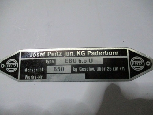 Josef peitz typenschild - josef,