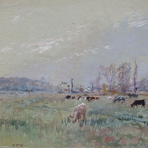 Aquarell weidelandschaft - aquarell,