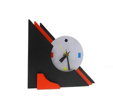 SEHR SELTENE ORIGINAL POSTMODERNE 80ER VINTAGE MEMPHIS AGE PRIMÄRFARBEN TISCHUHR