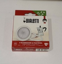 Bialetti 3-4 Tassen Moka Express Filterplatte & 3 Dichtungen/Dichtungen/Gummiringe Mokka