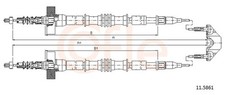 COFLE Bremsseil Seilzug Feststellbremse 92.11.5861 für OPEL ZAFIRA T98 16V F75