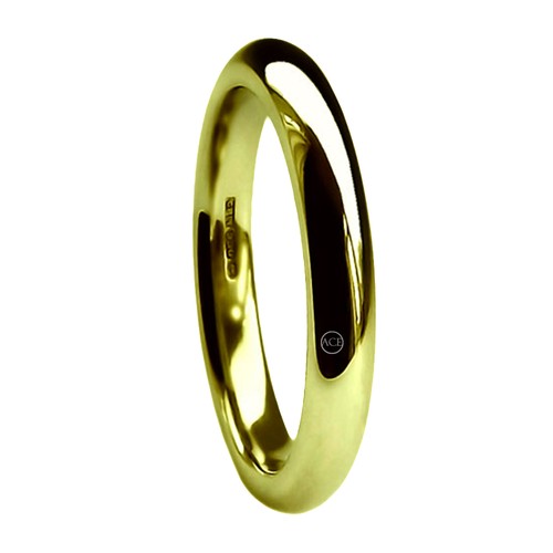 3mm 18ct gelbgold eheringe - gelbgold,