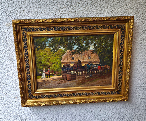 Antikes miniatur ölgemälde - antikes, miniatur-Ölgemälde