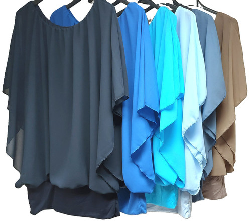 Oversize tunika bluse chiffon - oversize,