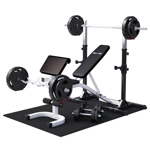 Schrägbank mit squat rack - schrägbank,