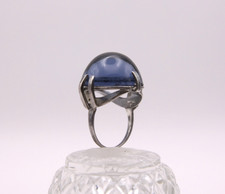 Vintage Ring- Sterling Silber- großer Stein, Modernist, edle Fassung #T21