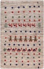 Perser Gabbeh Teppich Beige