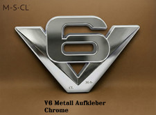 3D V6 KFZ  Metall Aufkleber