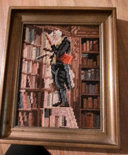 Gobelin Bild CARL SPITZWEG  Bücherwurm 24 x 30 cm