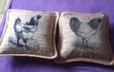 Vintage Nostalgie Shabby Landhaus 2xDeko Kissen+Bezug 40x40cm/43 Jutte Beige Neu