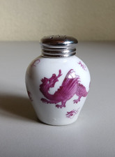 1950er violetter Drache Salzstreuer Porzellan  / M. F. G.