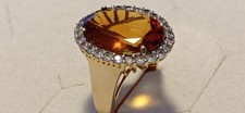 Ring 59 Citrin Solitär mit