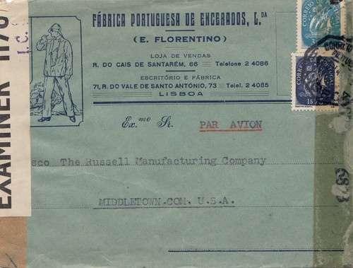 Portugal 1944 luftpost lisboa - portugal:,