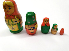 Babuschka, Matroschka, 5-teilig, blaue Augen , blondes Haar, Höhe 10 - 2 cm