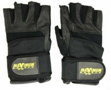 ✅ Fitness Training Sport Gym Bodybuilding Handschuhe mit Bandage aus Leder NEU ✅