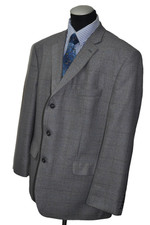 CANDA SAKKO Plus-Gr.30 (4XL) Steingrau-melierend Dreiknopf-Einreiher Reiseblazer
