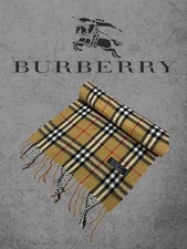 Originaler Burberry Schal 100% Lambswool Made In England Beige