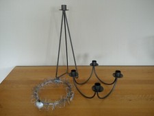 2 Kerzenständer Metall + 1 Kerzenring gross Metall