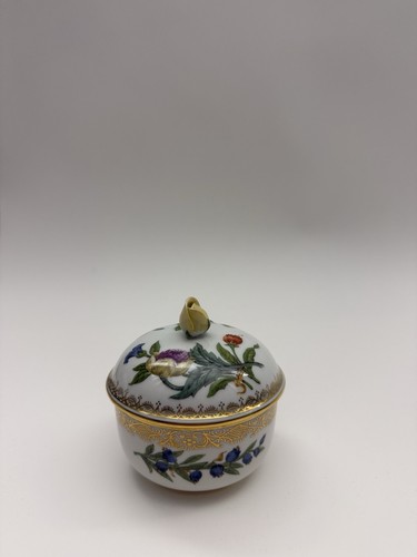 Meissen zuckerdose mit blumen - zuckerdose,