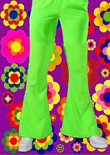 230✪ 60er 70er Jahre Blumenkinder Hippie Mega Schlaghose Schlager neongrün Gr 38