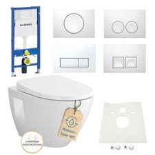 Geberit Vorwandelement Vento WC spülrandlos Drückerplatte weiß Komplettset
