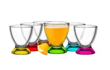 6 bunte Eierbecher aus Glas