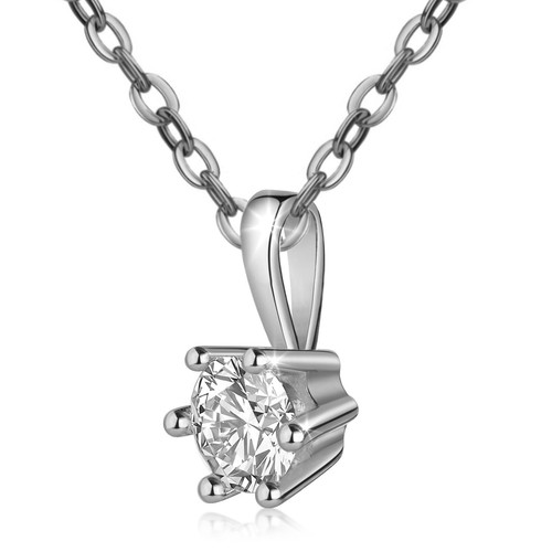 Solitär kette mit zirkonia - mit,