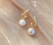 Ohrringe Zirkonia große Perle