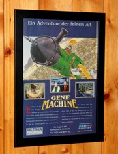 1996 The Gene Machine Videospiel altes seltenes kleines Poster / Vintage Werbeseite gerahmt