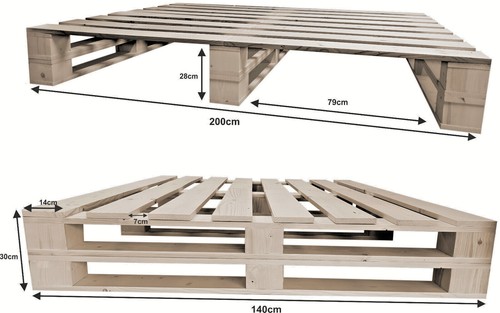 Palettenbett aus holz mit - palettenbett,