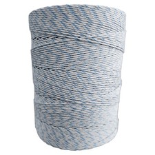 Weidezaunlitze Premium weiß/blau 200 m 9 Leiter Weidezaunseil Weidezaun Litze
