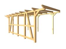 Carport verzapft Überdachung Haus Garten Autostellplatz Terrassenüberdachung KVH