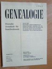 Dt. Zeitschrift Familienkunde Genealogie Ahnenforschung Bd. 16 Heft 2 Feb. 1982